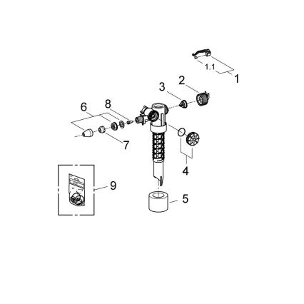 GROHE 37095000 - Vanne de remplissage 38” chrome brillant