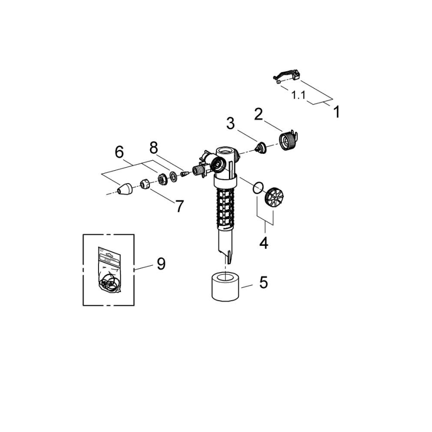 GROHE 37095000 - Vanne de remplissage 38” chrome brillant