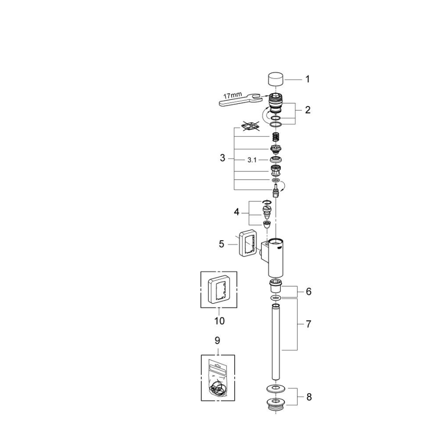 GROHE 37339000 - Urinoirspoeler RONDO 12” glanzend chroom