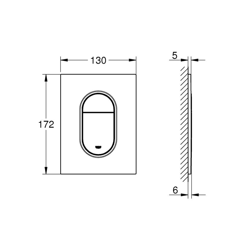 GROHE 37624GN0 - Bedieningsplaat ARENA COSMOPOLITAN S 130 × 172 mm goud