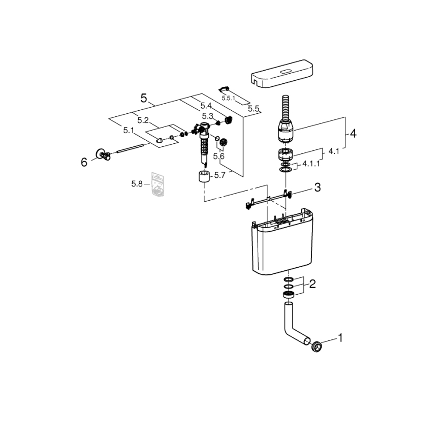 GROHE 37791SH0 - PS spoelreservoir, wit