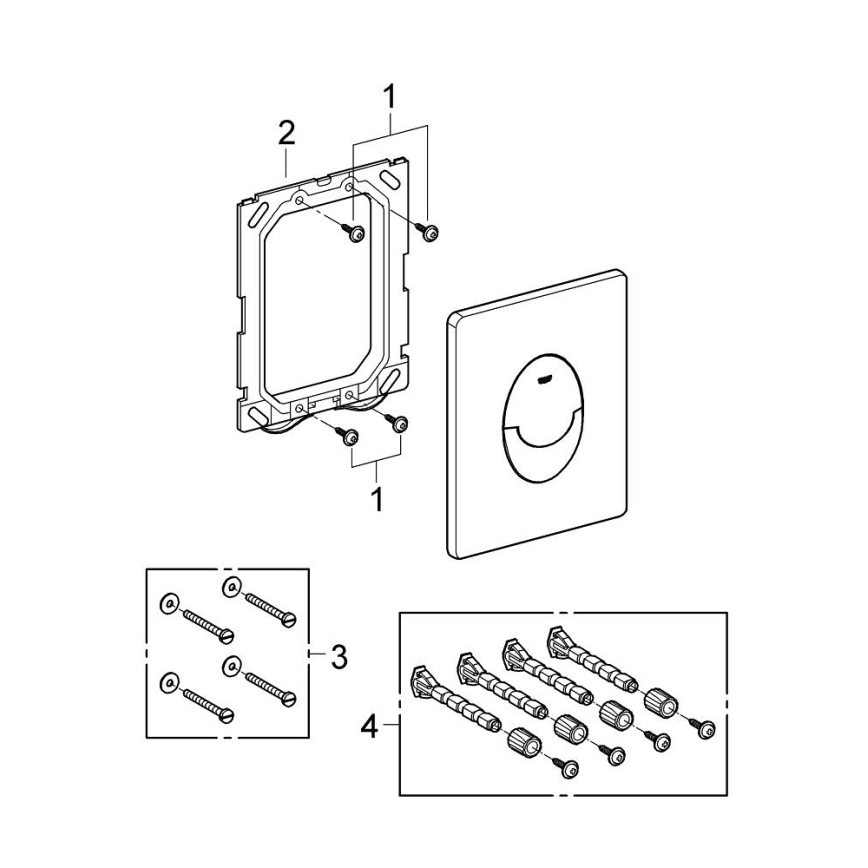 GROHE 38505000 - Bedieningsplaat SKATE AIR 156 × 197 mm glanzend chroom