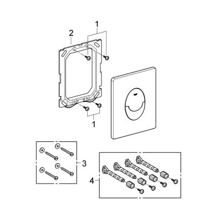 GROHE 38505000 - Plaque de déclenchement SKATE AIR 156 × 197 mm chromé brillant
