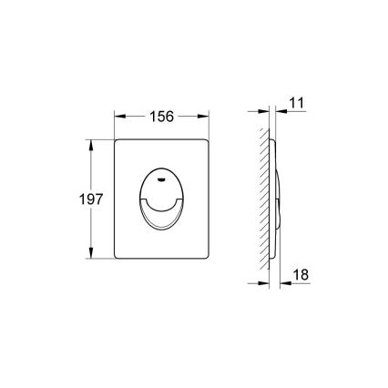 GROHE 38505SH0 - Plaque de commande SKATE AIR 156 × 197 mm blanche