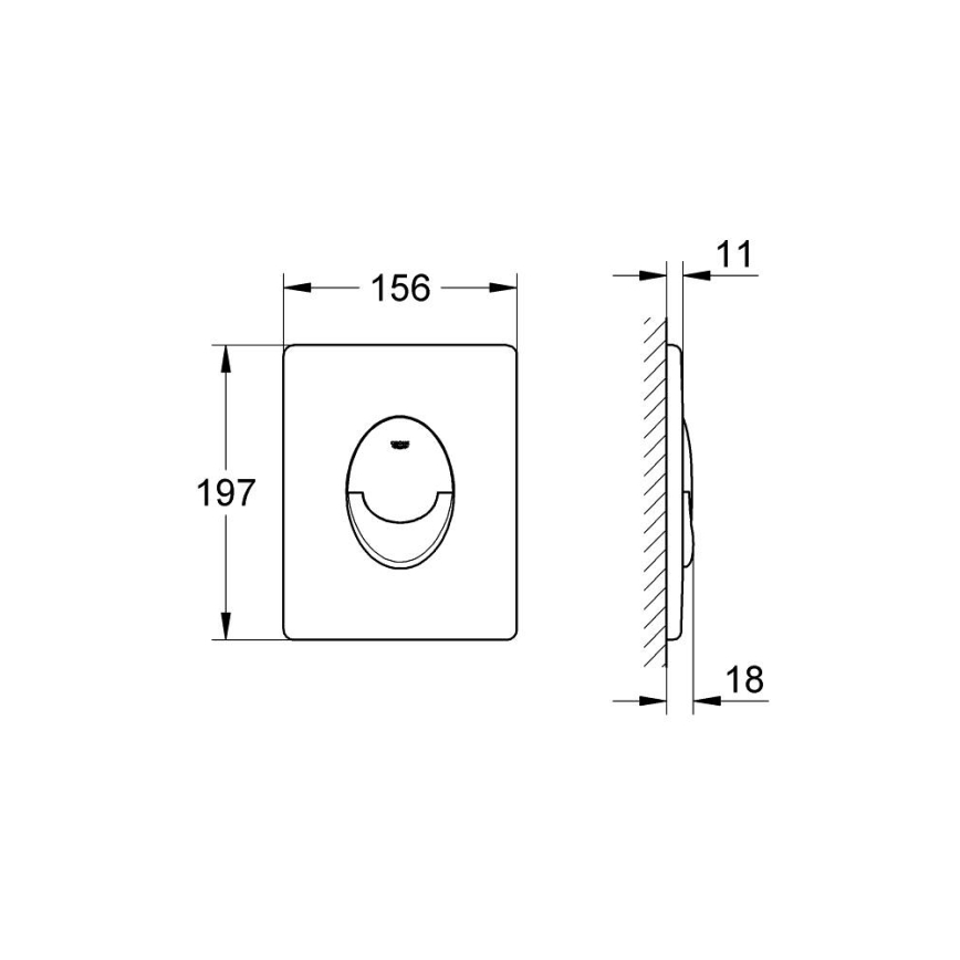 GROHE 38505SH0 - Plaque de commande SKATE AIR 156 × 197 mm blanche