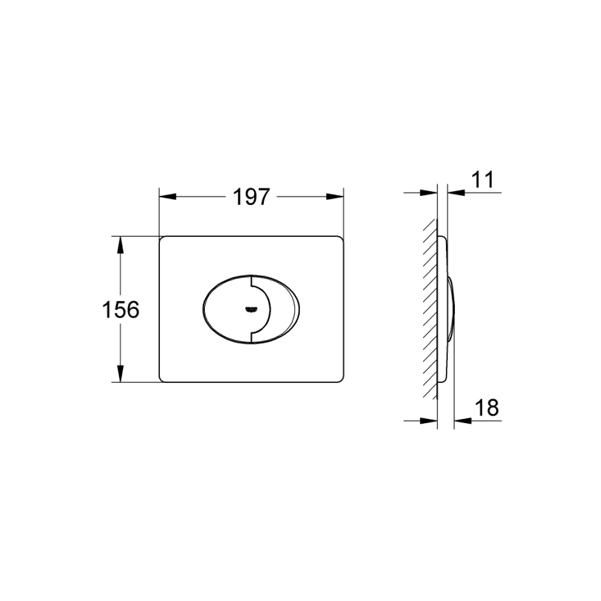 GROHE 38506SH0 - Plaque de déclenchement SKATE AIR 156 × 197 mm blanche
