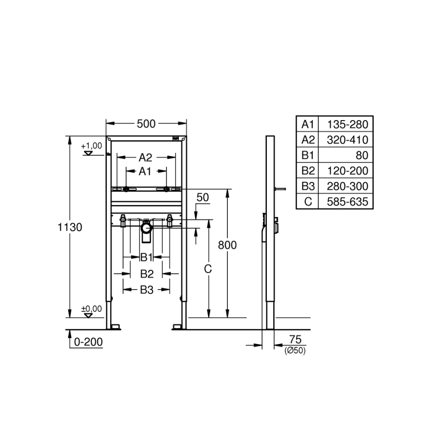 GROHE 38554001 - Inbouwmodule voor wastafel RAPID SL