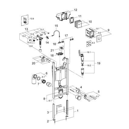 GROHE 3855800M - Raccord mural RAPID SL 130-230 mm chrome brillant