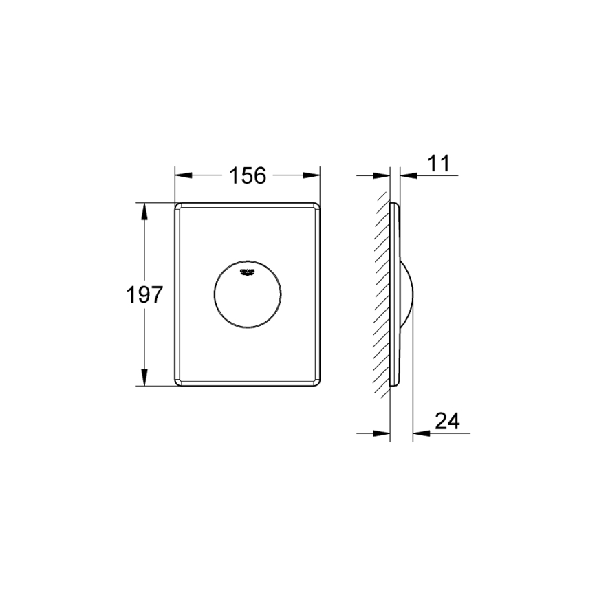 GROHE 38573SH0 - SKATE spoelknop 156 × 197 mm, wit