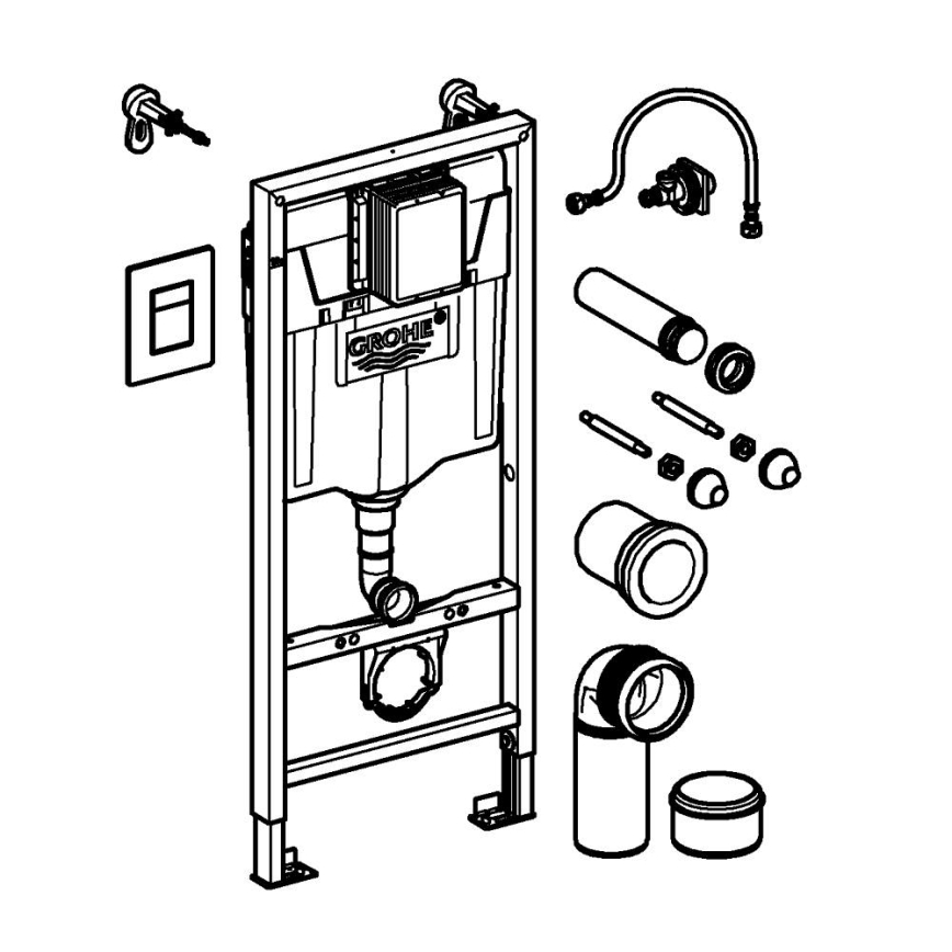 GROHE 388112430 - 3-in-1 WC-set SOLIDO 1,13 m mat chroom