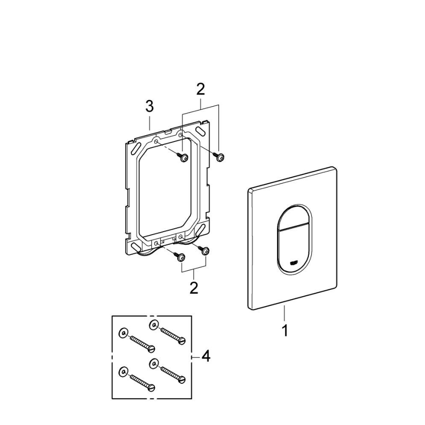 GROHE 38844SH0 - Plaque de commande ARENA COSMOPOLITAN 156 × 197 mm blanche