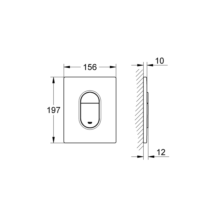 GROHE 38844SH0 - Plaque de commande ARENA COSMOPOLITAN 156 × 197 mm blanche