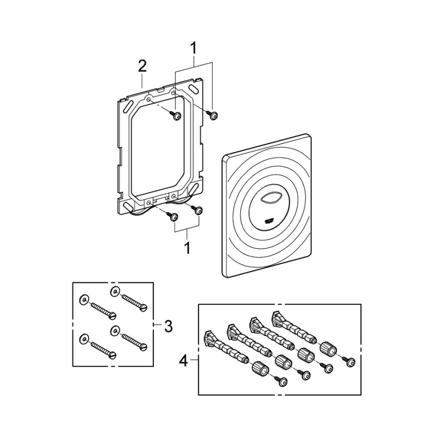 GROHE 38861000 - Bedieningsplaat SURF 156 × 197 mm, glanzend chroom
