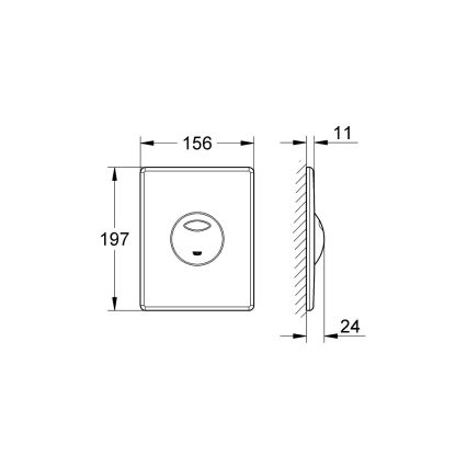 GROHE 38862SH0 - Bedieningsplaat SKATE 156 × 197 mm wit