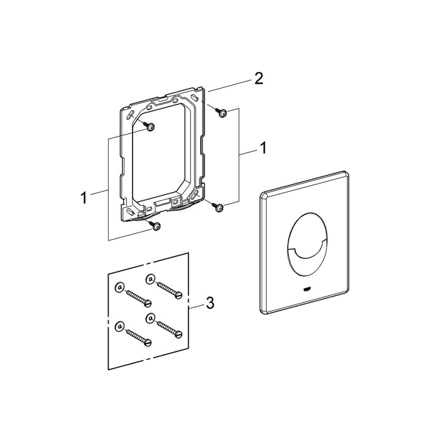 GROHE 38964KV0 - Plaque de déclenchement START 156 × 197 mm noire