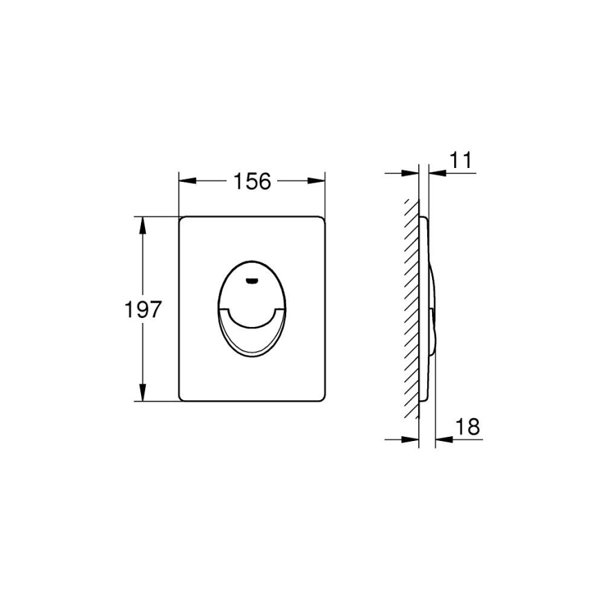 GROHE 38964P00 - START bedieningsplaat 156 × 197 mm mat chroom