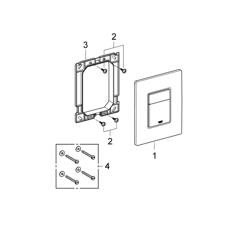 GROHE 38966000 - Bouton de commande EVEN 156 × 197 mm chrome brillant