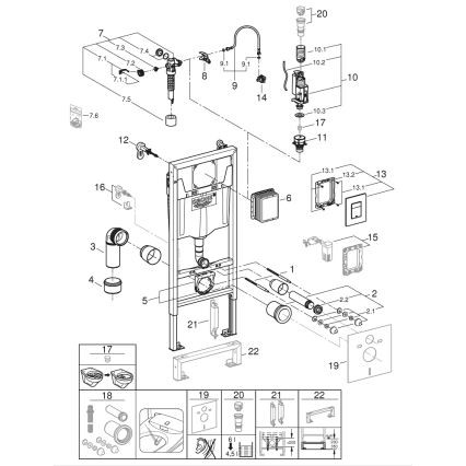 GROHE 39186000 - Ensemble d'installation pré-murale SOLIDO 1,13 m blanc
