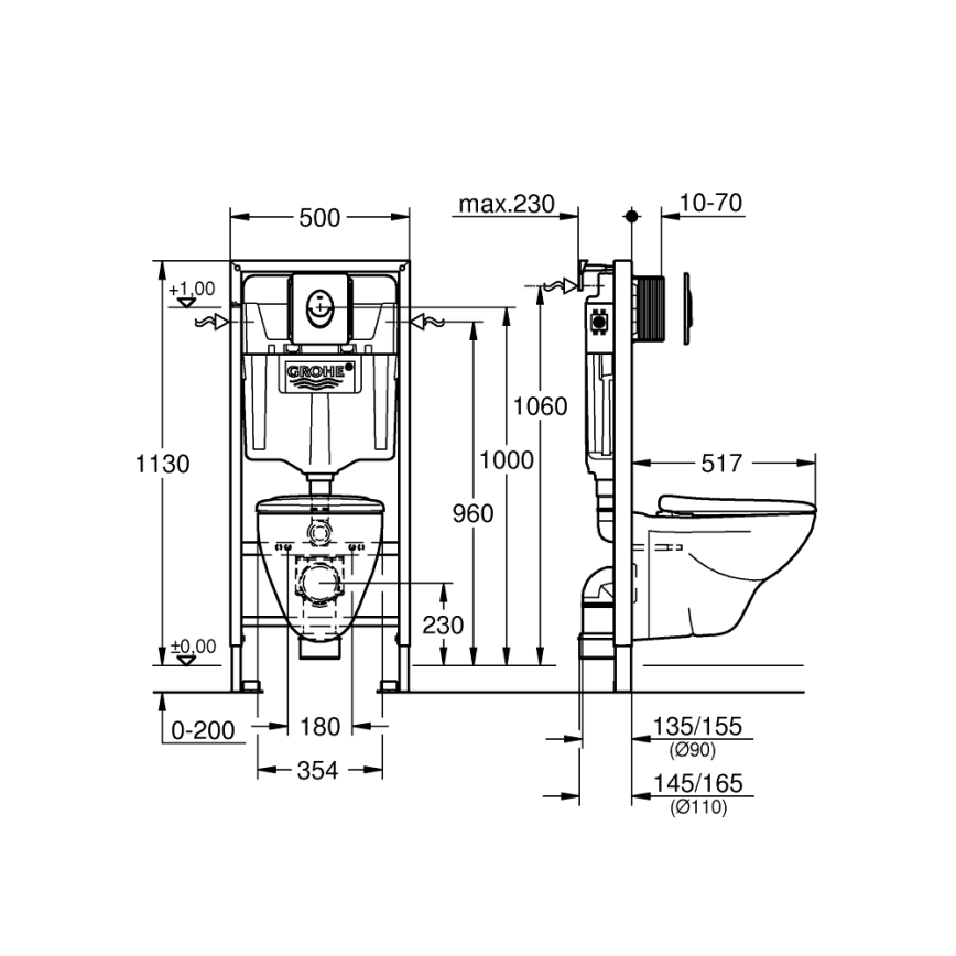 GROHE 39192000 - SOLIDO 4-in-1 set 1,13 m duro-wit