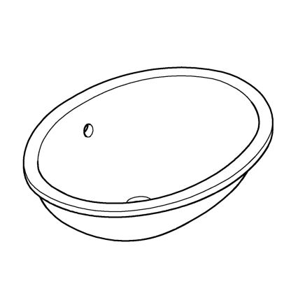 GROHE 39423000 - BAU CERAMIC inbouwwastafel 560 × 420 mm keramiek/wit