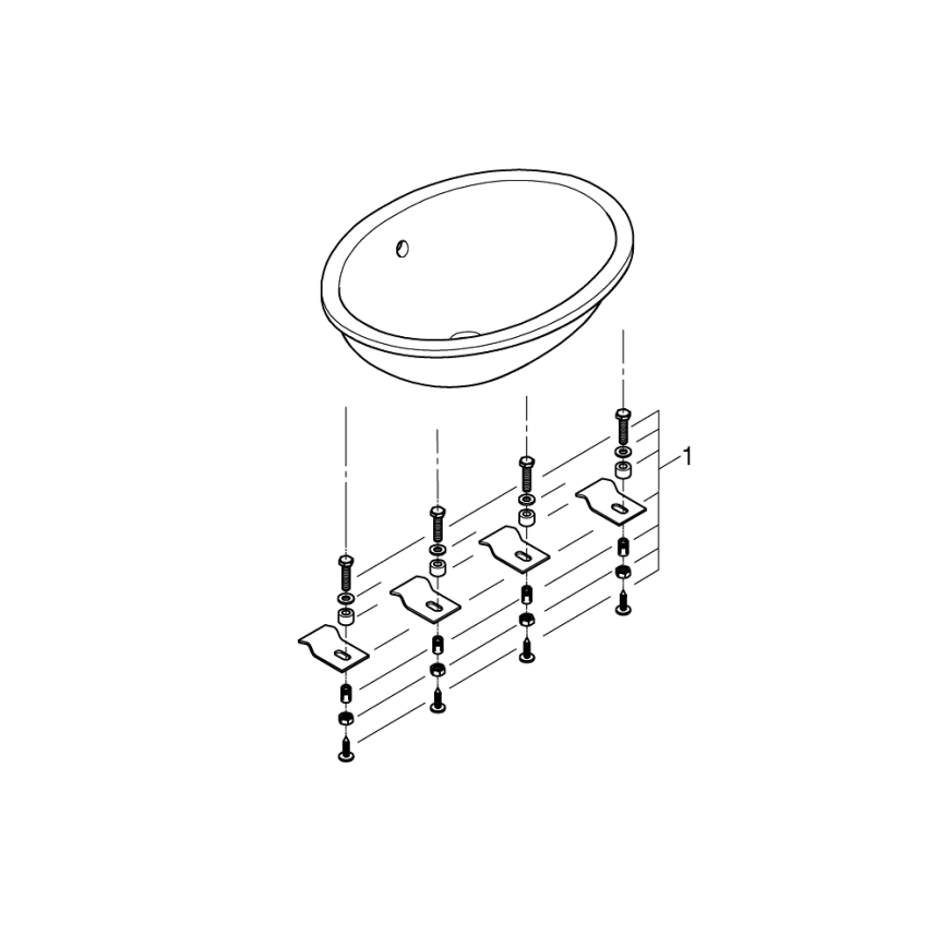 GROHE 39423000 - Lavabo encastré BAU CERAMIC 560 × 420 mm céramique/blanc