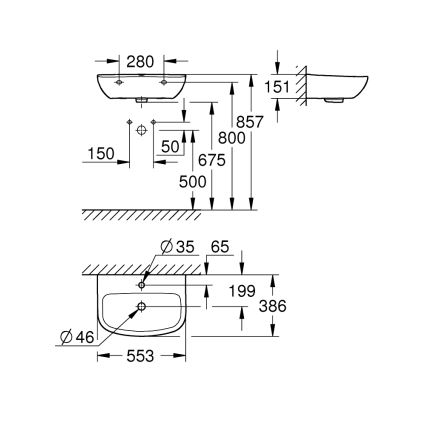 GROHE 39440000 - Lavabo BAU CERAMIC 553 × 386 mm céramique/blanc