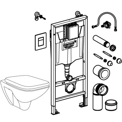 GROHE 39467000 - Set voor WC SOLIDO 1,13 m keramiek/wit
