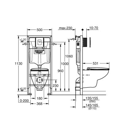 GROHE 39586000 - Ensemble 5 en 1 SOLIDO 1,13 m céramique/blanc