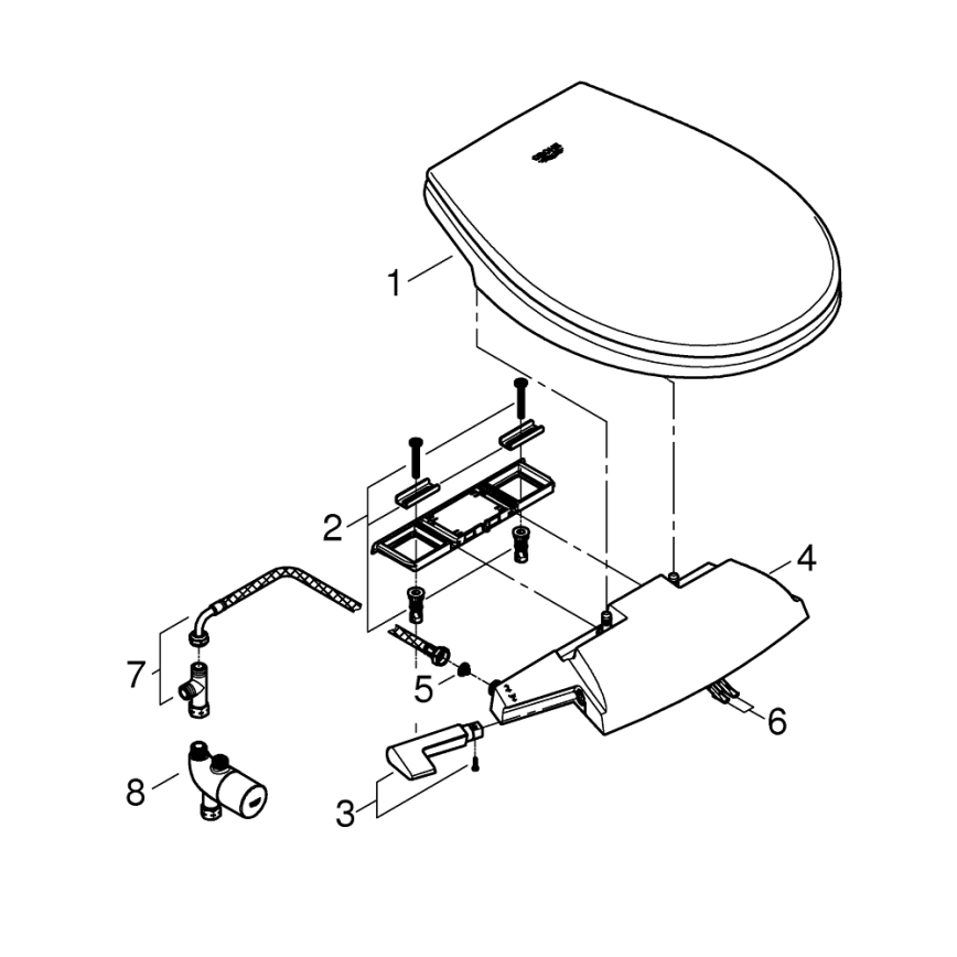 GROHE 39648SH0 - Siège de bidet manuel BAU CERAMIC blanc Duro