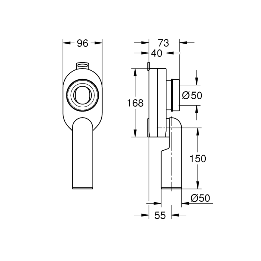 GROHE 39733000 - Siphon d'urinoir BAU CERAMIC