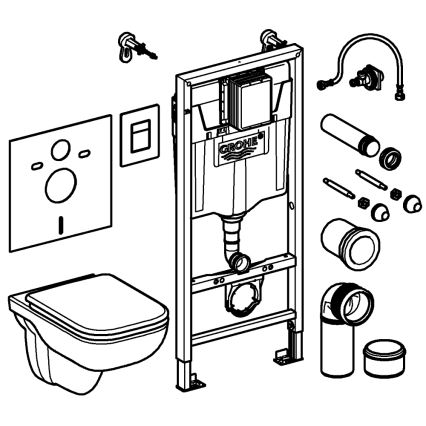 GROHE 39817000 - SOLIDO WC-set 1,13 m keramiek/wit