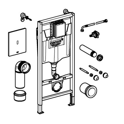 GROHE 39883000 - Voorwandinstallatie SOLIDO 1,13 m glanzend chroom