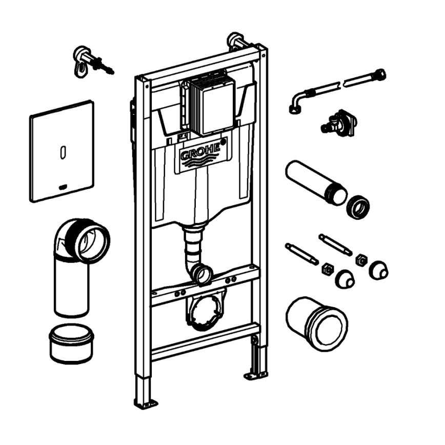 GROHE 39883000 - Voorwandinstallatie SOLIDO 1,13 m glanzend chroom