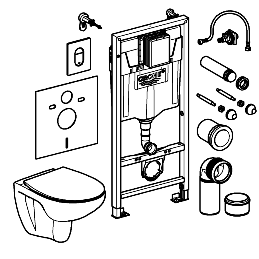 GROHE 39902000 - Toilet SOLIDO 230 x 500 x 1130 keramiek/wit