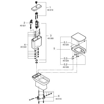 GROHE 39951000 - WC-combinatie START EDGE 384 × 668 mm keramiek/wit
