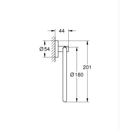 GROHE 40365001 - Handdoekhouder ESSENTIALS 18 cm, glanzend chroom