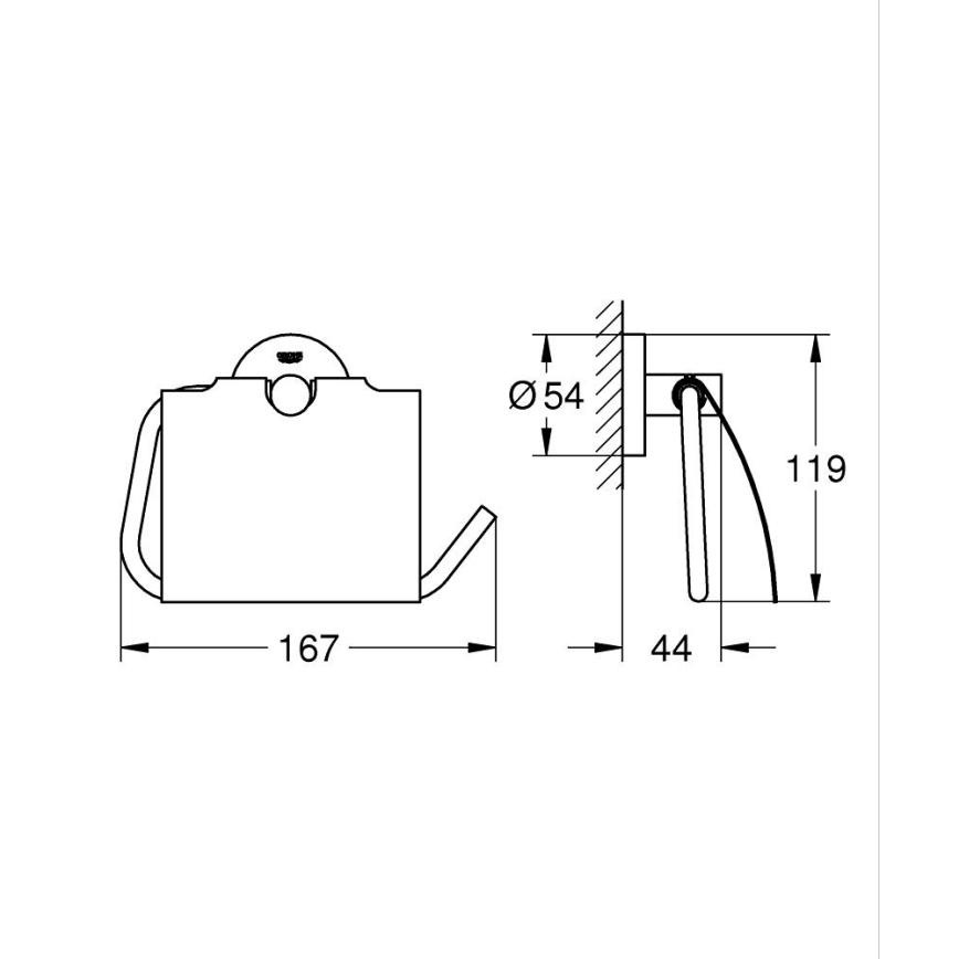 GROHE 40367001 - Toiletrolhouder ESSENTIALS 167 x 119 mm glanzend chroom