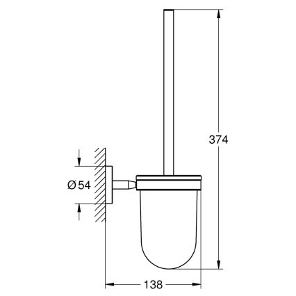 GROHE 40463001 - Toiletreinigingsset BAUCOSMOPOLITAN glanzend chroom