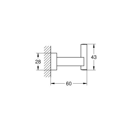 GROHE 40511001 - Crochet pour peignoir ESSENTIALS CUBE, chrome brillant