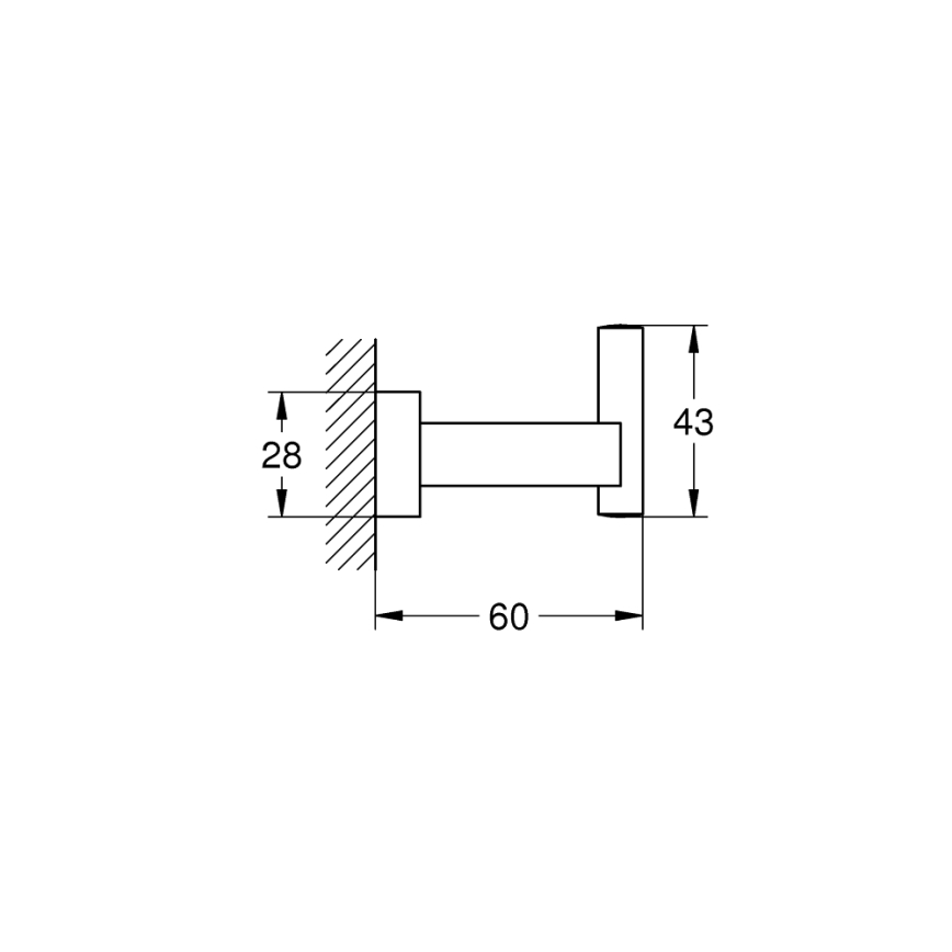 GROHE 40511001 - Crochet pour peignoir ESSENTIALS CUBE, chrome brillant