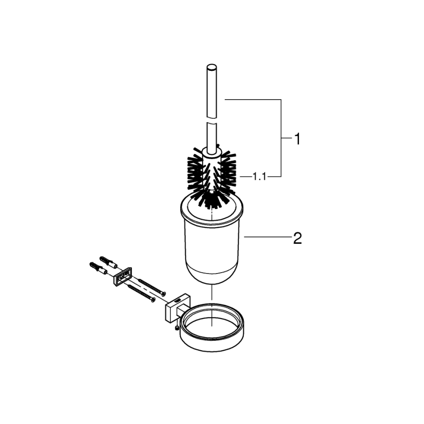 GROHE 40513AL1 - Set voor toiletreiniging ESSENTIALS CUBE grafiet
