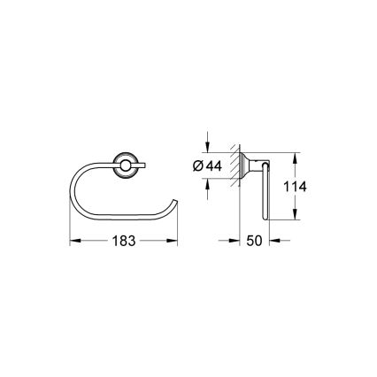 GROHE 40657001 - Porte-rouleau de papier toilette ESSENTIALS AUTHENTIC chromé brillant