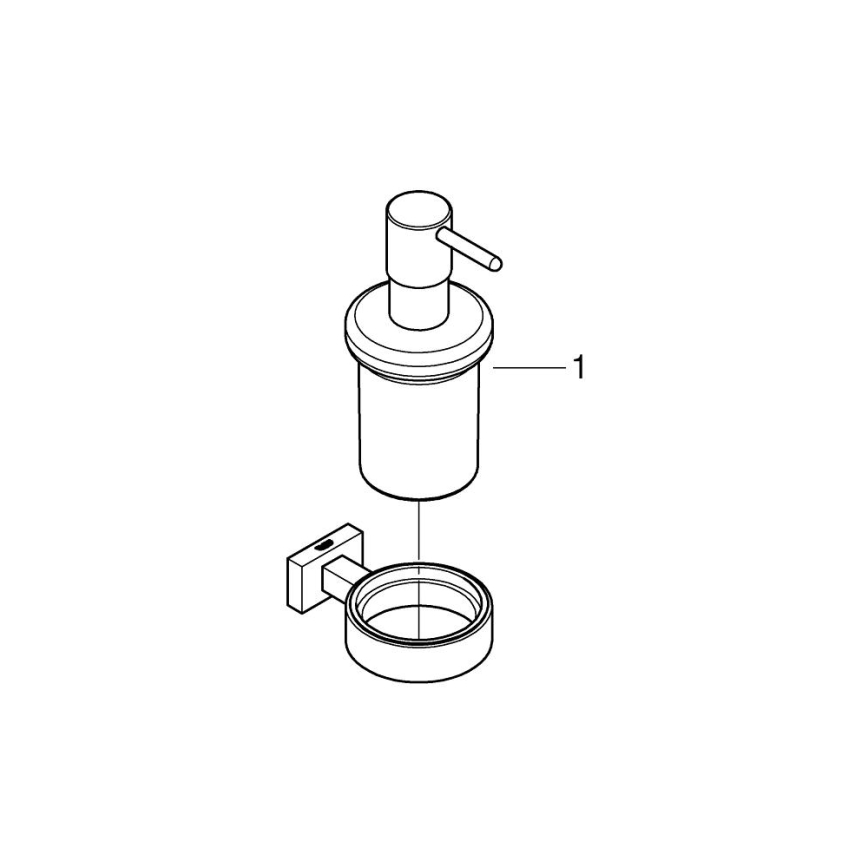 GROHE 40756001 - Dispenser voor vloeibare zeep ESSENTIALS CUBE 160 ml glanzend chroom