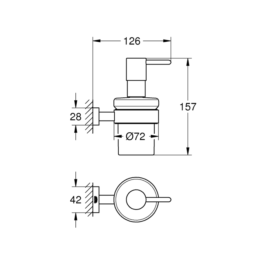 GROHE 40756001 - Dispenser voor vloeibare zeep ESSENTIALS CUBE 160 ml glanzend chroom