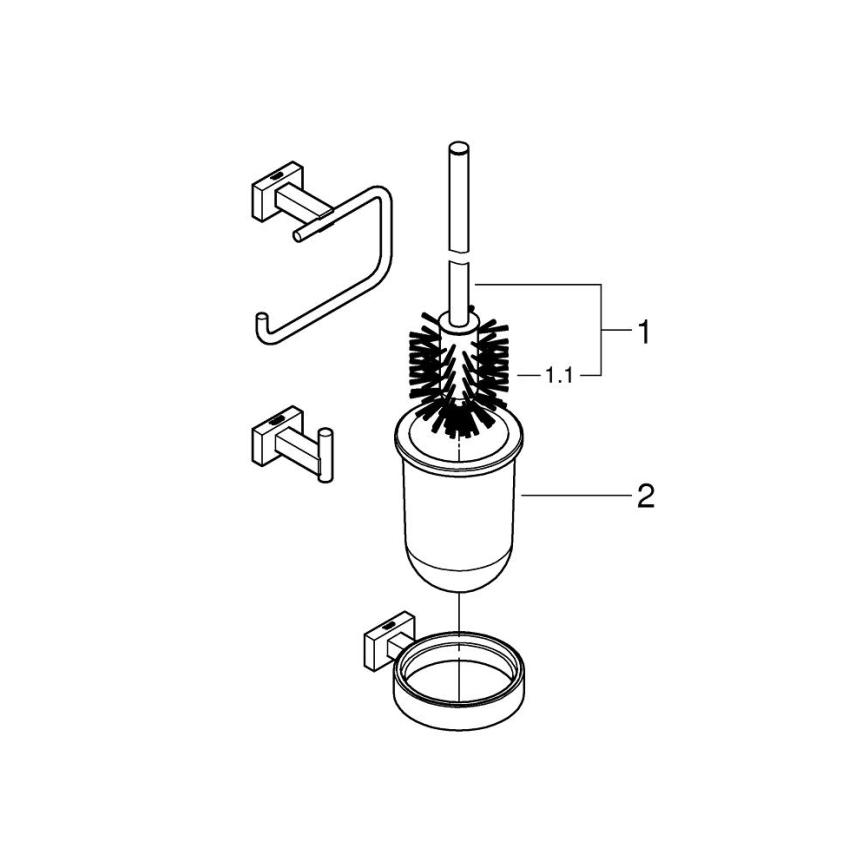 GROHE 40757001 - Accessoireset ESSENTIALS CUBE glanzend chroom