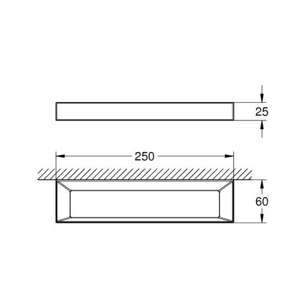 GROHE 40766000 - Handdoekhouder SELECTION CUBE 25 × 6 × 1,5 cm glanzend chroom