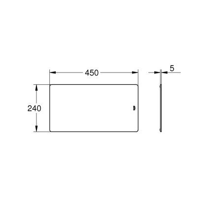 GROHE 40786L00 - Glazen plank 450 × 240 × 19 mm wit