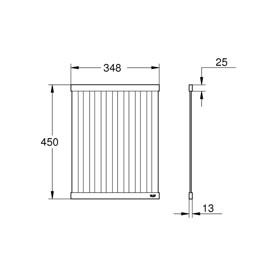 GROHE 40856SD0 - Égouttoir 450 × 348 mm inox brossé