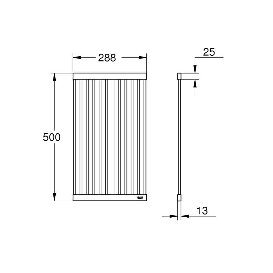 GROHE 40858SD0 - Afdruiprek van RVS 500 × 288 mm