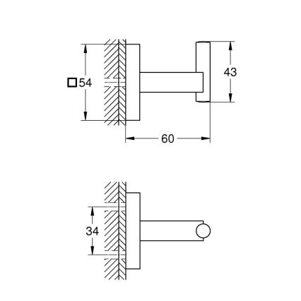 GROHE 409612430 - Haak START CUBE 5,4 × 5,4 × 6 cm, zwart